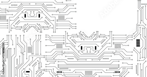 PCB (Printed Circuit Board) styled abstract technology background. Vector illustration