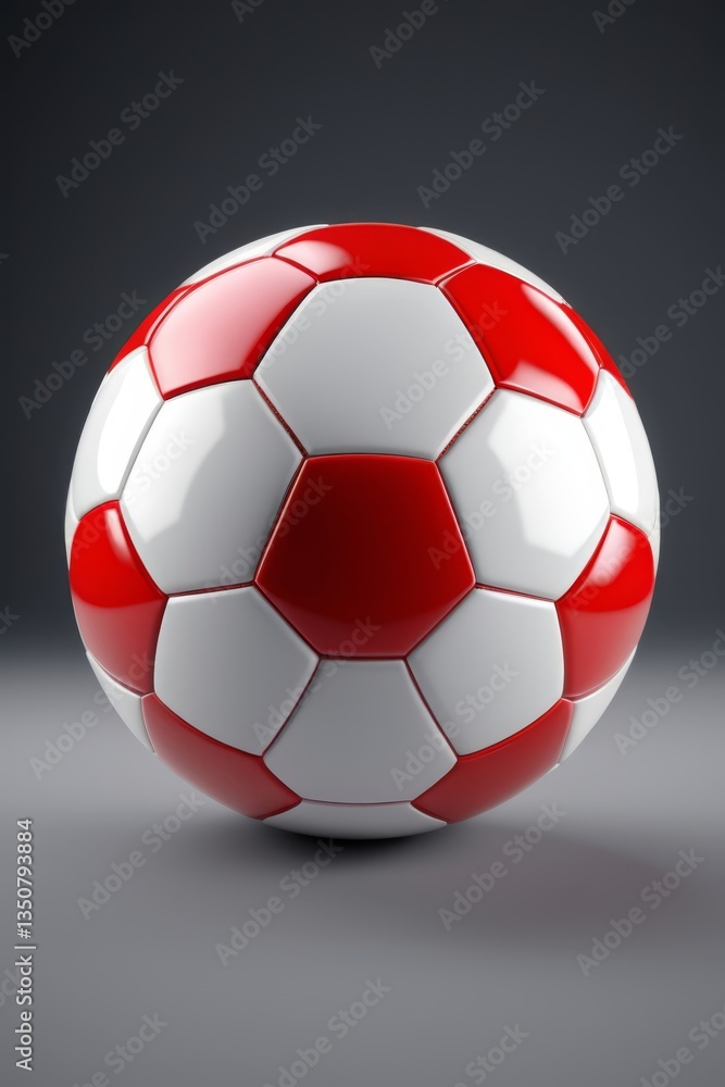 Fototapeta premium soccer ball with red flag