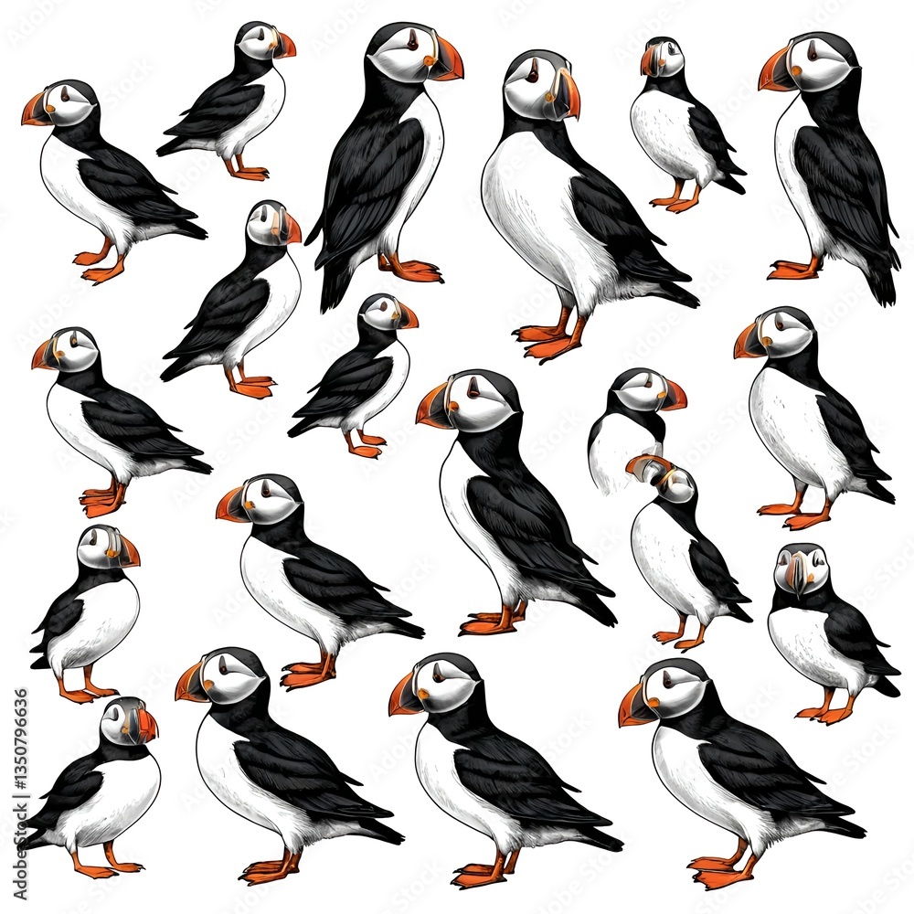 Colorful Puffin Bird Collection Colorful Puffin Bird Collection
