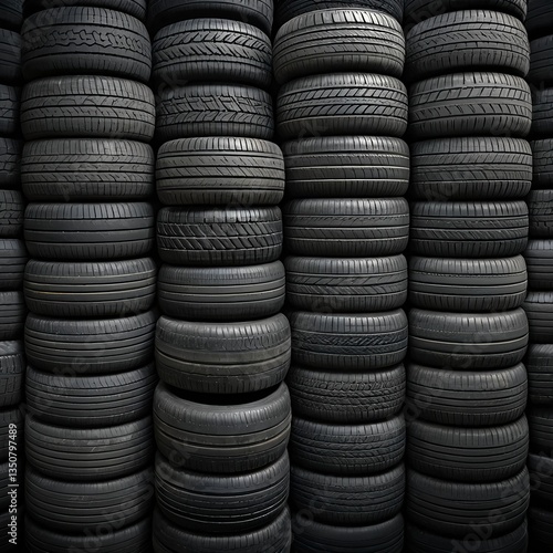 Wallpaper Mural Stack of Used Tires Torontodigital.ca
