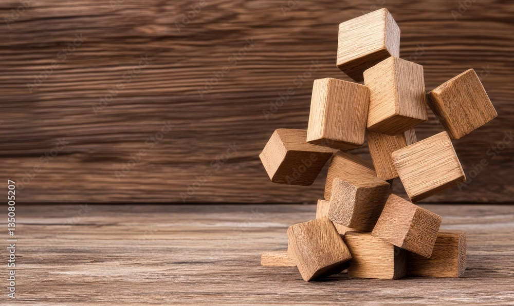 Wooden Blocks in a Chaotic Pile on a Wooden Surface, Ideal for Arts, Crafts, Education, and Playtime Imagery for Various Projects and Designs Wooden Blocks in a Chaotic Pile on a Wooden Surface, Ideal for Arts, Crafts, Education, and Playtime Imagery for Various Projects and Designs