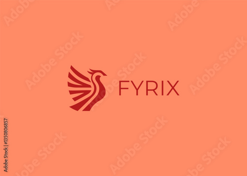 Geometric Phoenix Logo – A dynamic and angular phoenix illustration, symbolizing rebirth, strength, and renewal.