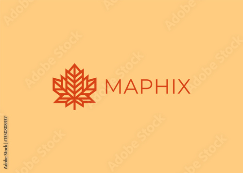 Geometric Maple Leaf Logo – A structured maple leaf with clean lines, symbolizing nature, change, and resilience.