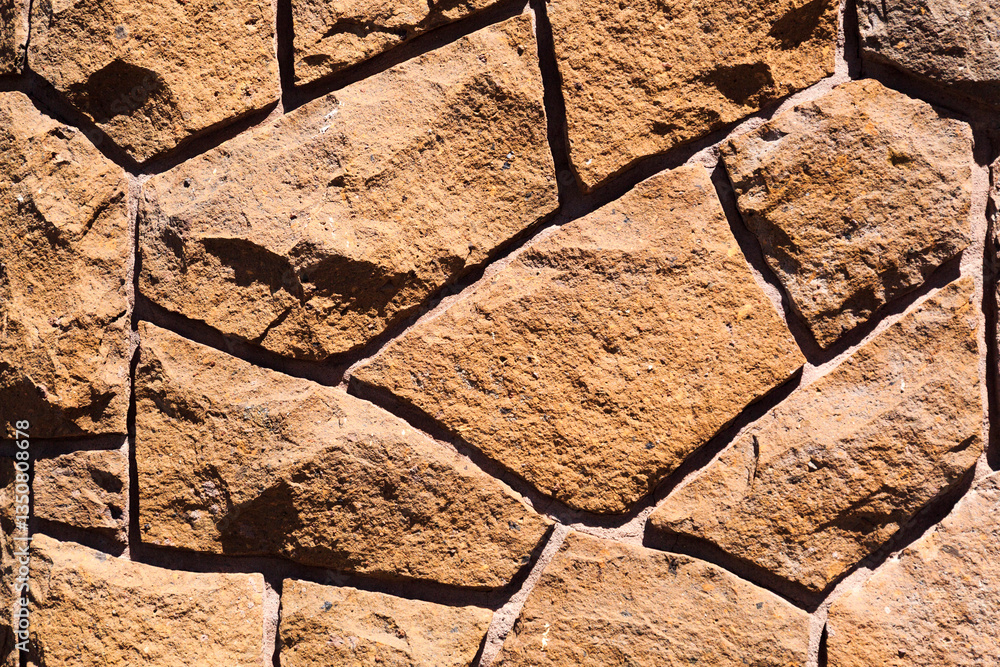 North America, United States, Oregon, Central Oregon, Redmond, Bend. Abstract stone wall.