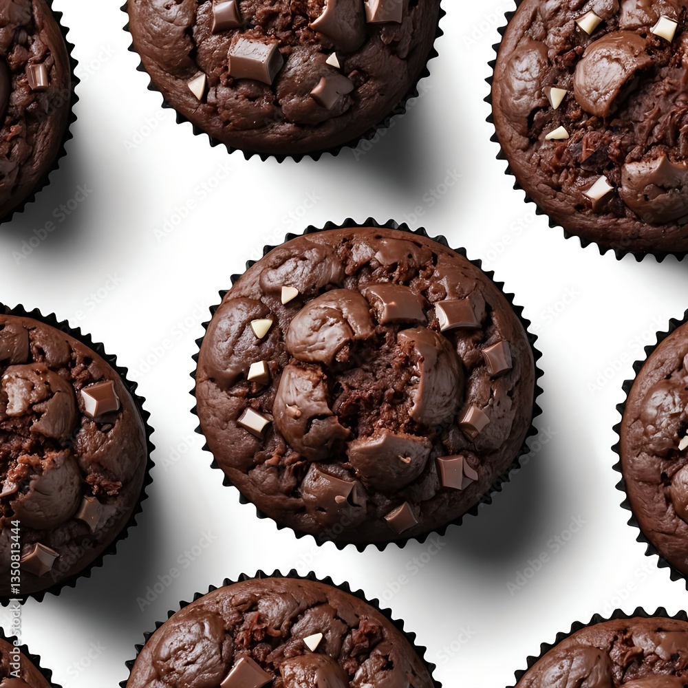 Delicious Chocolate Muffins with Chocolate Chips Delicious Chocolate Muffins with Chocolate Chips