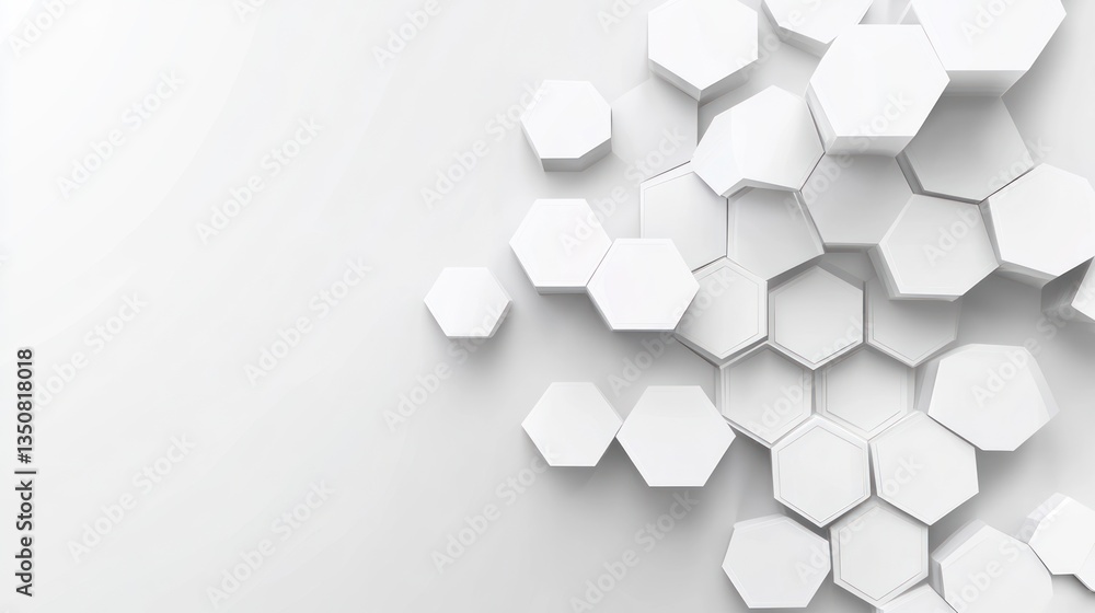 Abstract geometric white hexagon background. Possible use Digital presentation, website backdrop, poster design Abstract geometric white hexagon background. Possible use Digital presentation, website backdrop, poster design