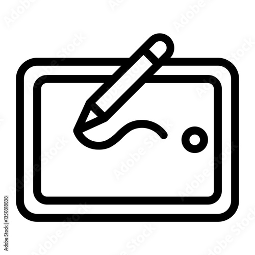 Drawing tablet creativity Line Icon