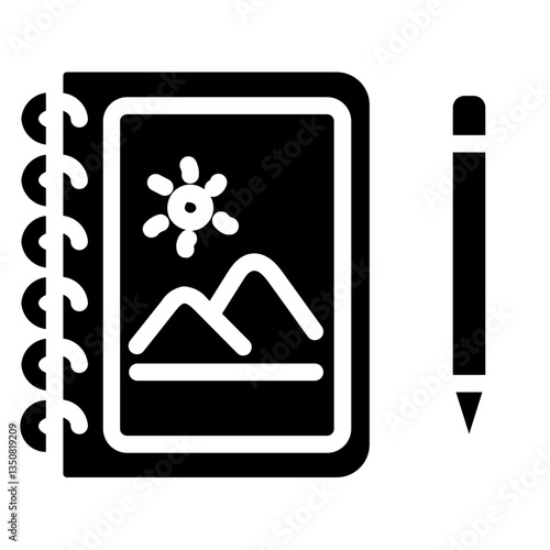 Drawing book creativity Solid Icon