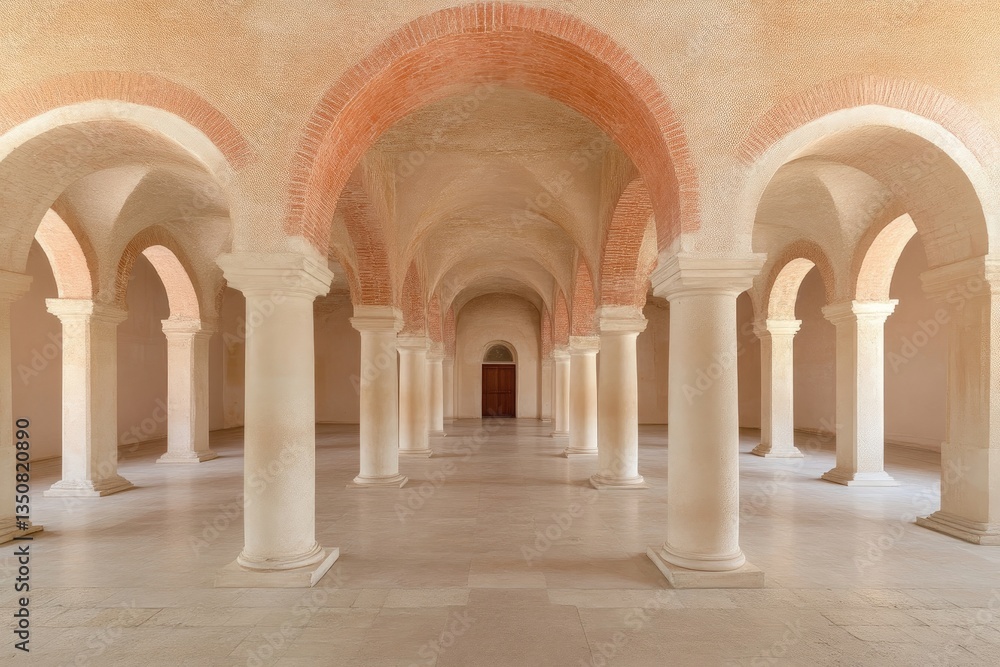 Obraz premium Ancient arched colonnade hall