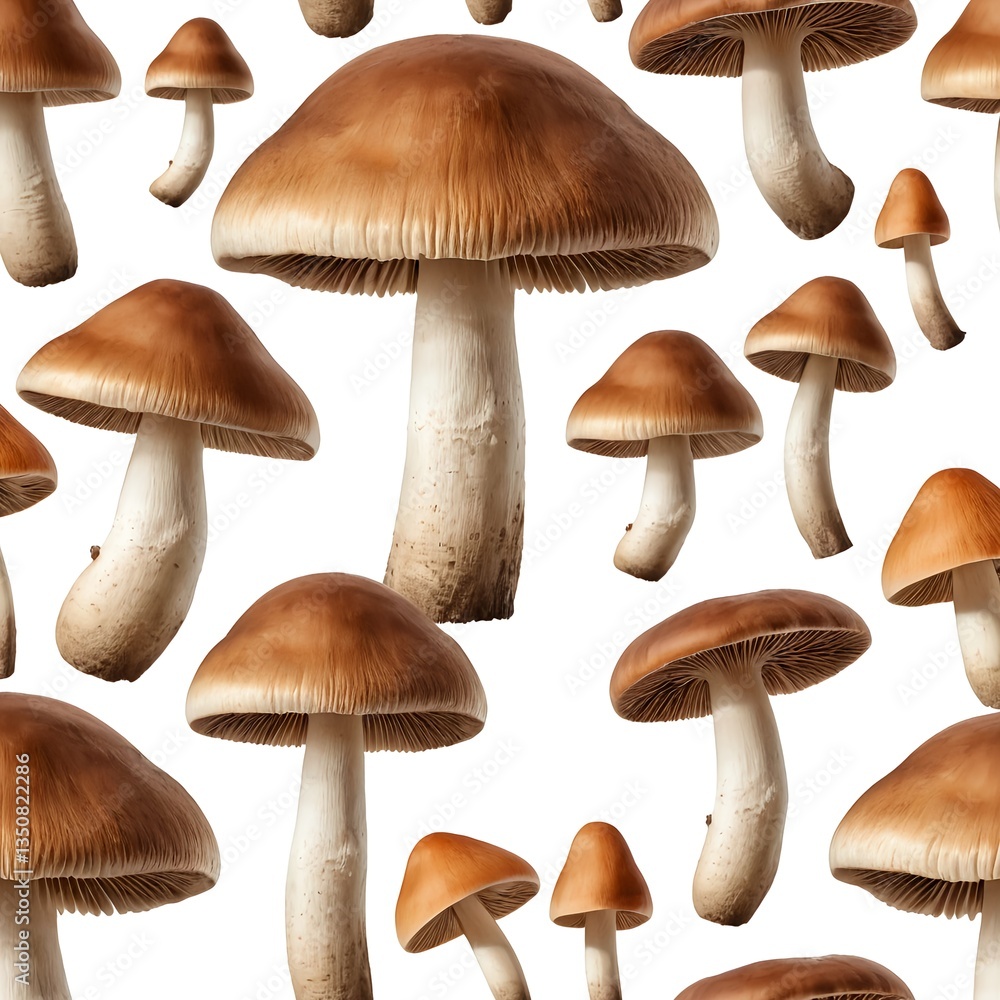 Brown Mushrooms Seamless Pattern Brown Mushrooms Seamless Pattern