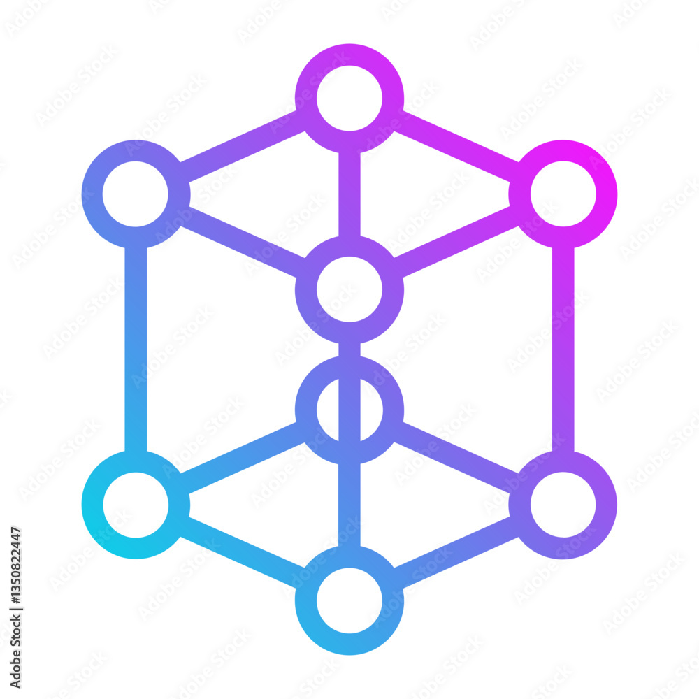 Cube creativity Line Gradient Icon Cube creativity Line Gradient Icon