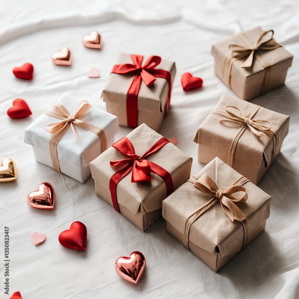 Obraz premium Romantic Valentine's Day Gifts and Hearts