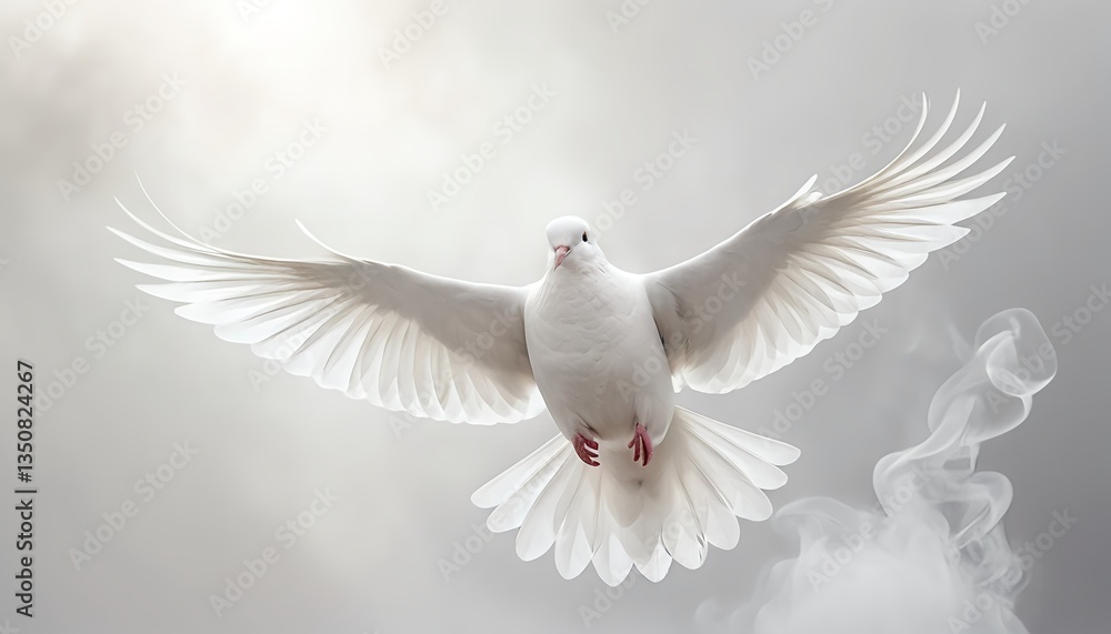 Fototapeta premium White Dove in Flight