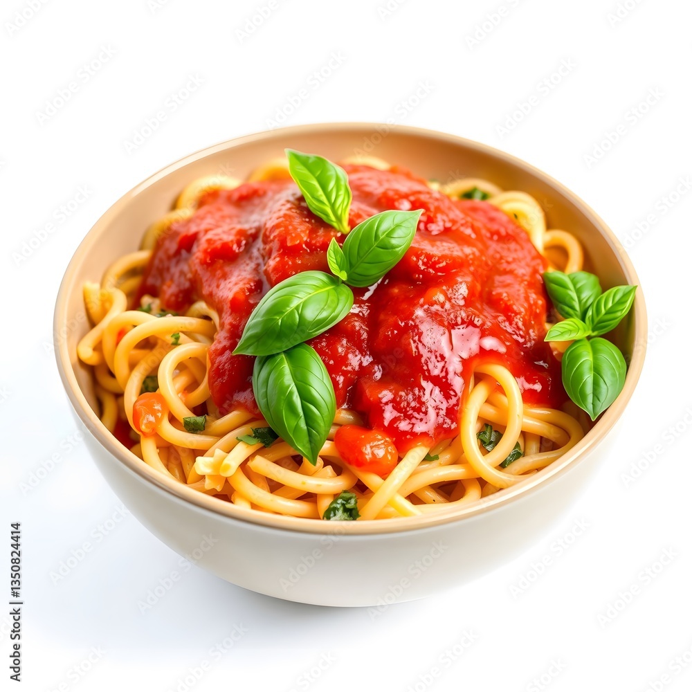 Elegant Spaghetti with Marinara and Basil Elegant Spaghetti with Marinara and Basil