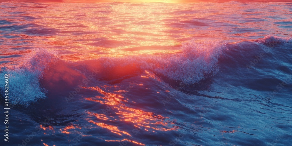 Fototapeta premium Dramatic ocean waves at sunset