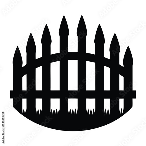picket silhouette wooden fence.