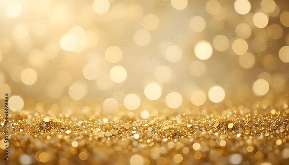 Blurred Gold Sparkle Texture Banner with Warm Holiday Glow Blurred Gold Sparkle Texture Banner with Warm Holiday Glow