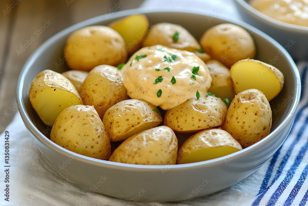 Delicious Roasted Baby Potatoes with Creamy Herb Dip Delicious Roasted Baby Potatoes with Creamy Herb Dip