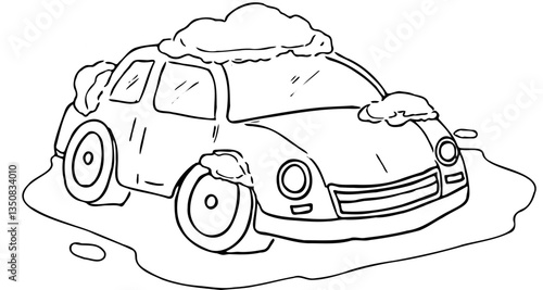 car wash digital drawing illustration isolated