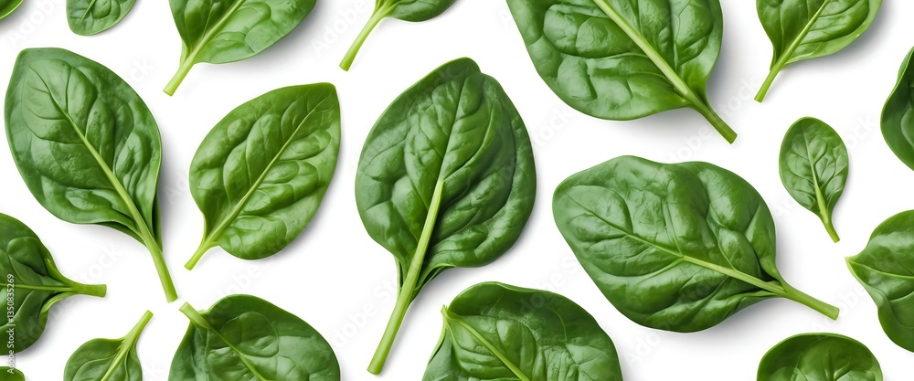 Obraz premium Fresh Spinach Leaves Pattern