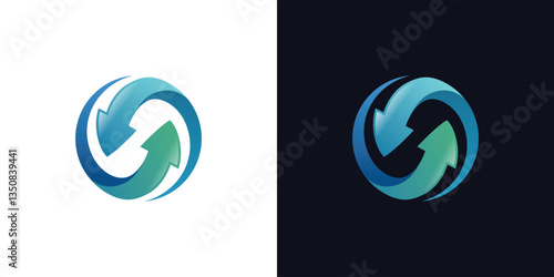 two arrow spin logo icon design graphic elements. for reusing, refresh vector symbol
