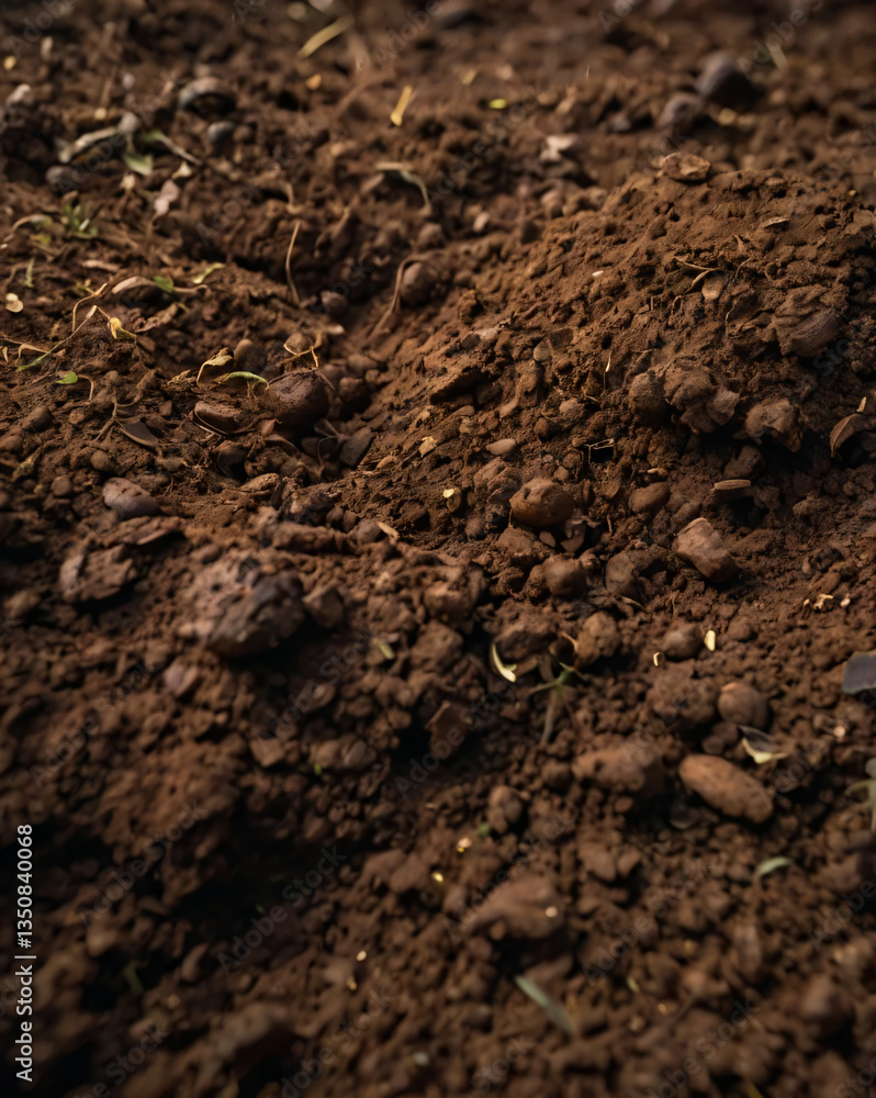 The soil in the image is dark, moist, and ideal for planting healthy crops. The soil in the image is dark, moist, and ideal for planting healthy crops.