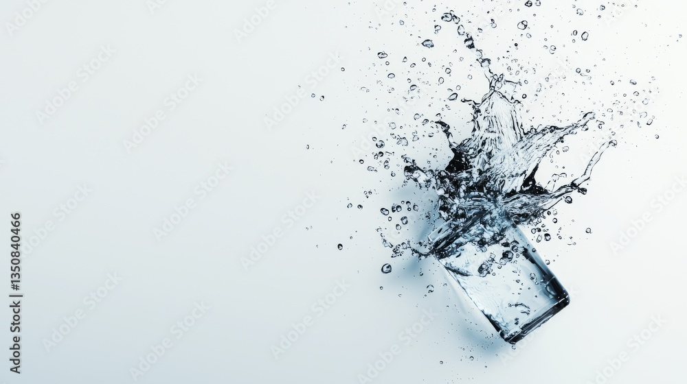 Refreshing Water Splash in Glass Clean Purity Hydration Concept Refreshing Water Splash in Glass Clean Purity Hydration Concept