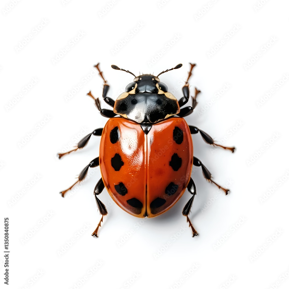 Naklejka premium Close-up of a Ladybug on White Background