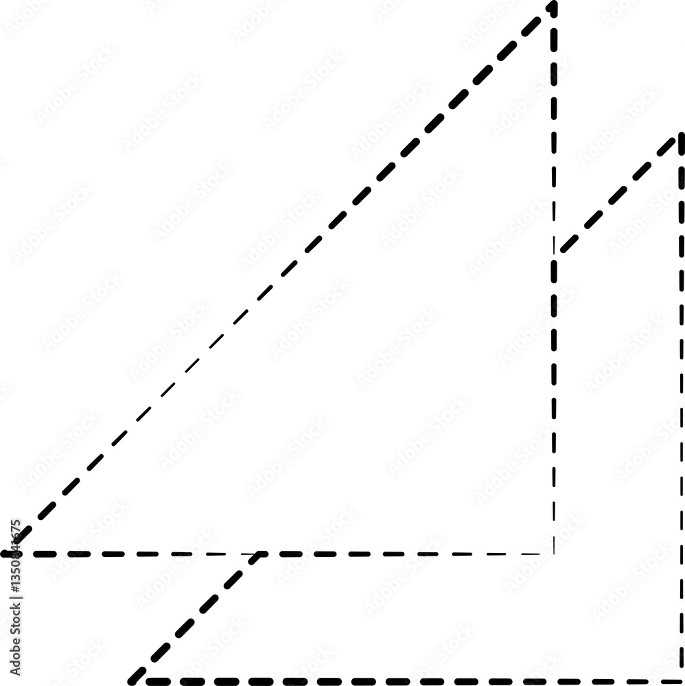 Triangle dash line shape. Geometric element Triangle dash line shape. Geometric element