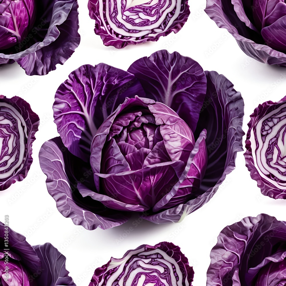 Purple Cabbage Seamless Pattern Purple Cabbage Seamless Pattern