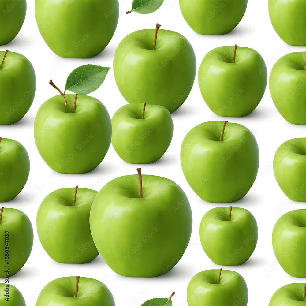 Seamless Pattern of Fresh Green Apples Seamless Pattern of Fresh Green Apples