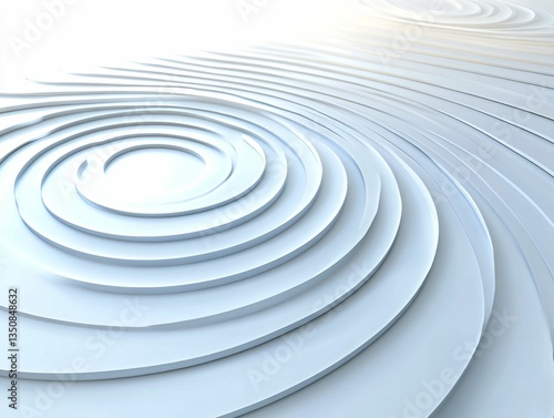 Abstract White Ripples with Soft Gradient Texture and Depth View
