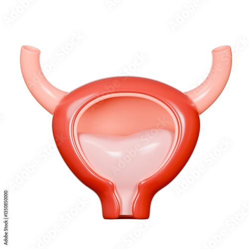 3D Model of a human bladder suitable for medical presentations, educational materials, research articles, and healthcarerelated designs. Detailed and realistic.