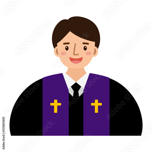 교회 목사님 벡터 일러스트