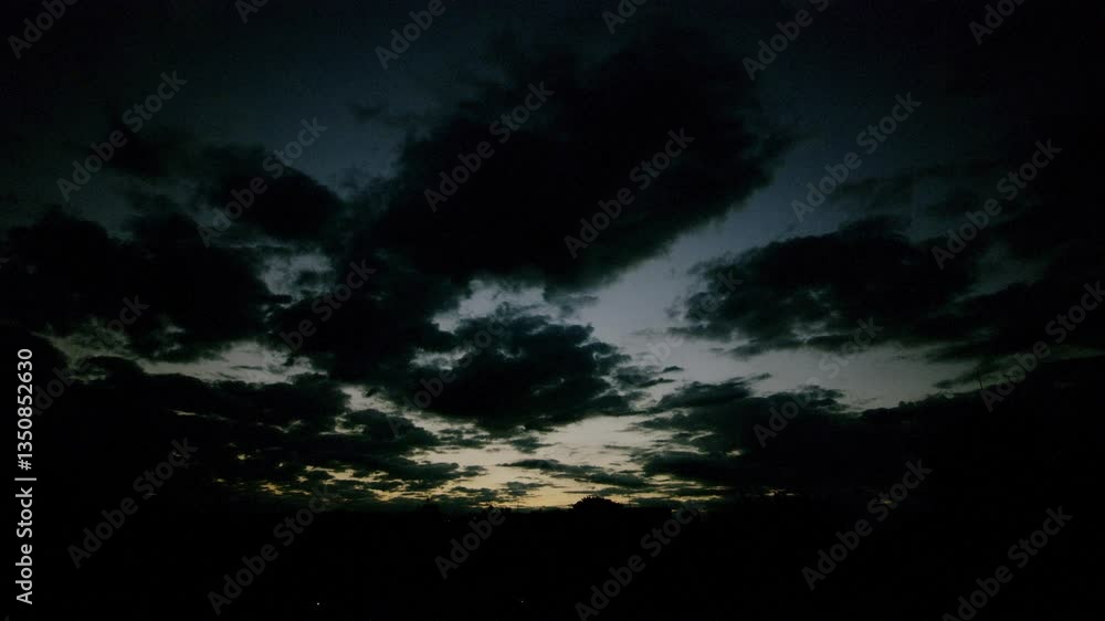 sky, dawn, clouds, breeze, silhouette, wide angle, time-lapse sky, dawn, clouds, breeze, silhouette, wide angle, time-lapse