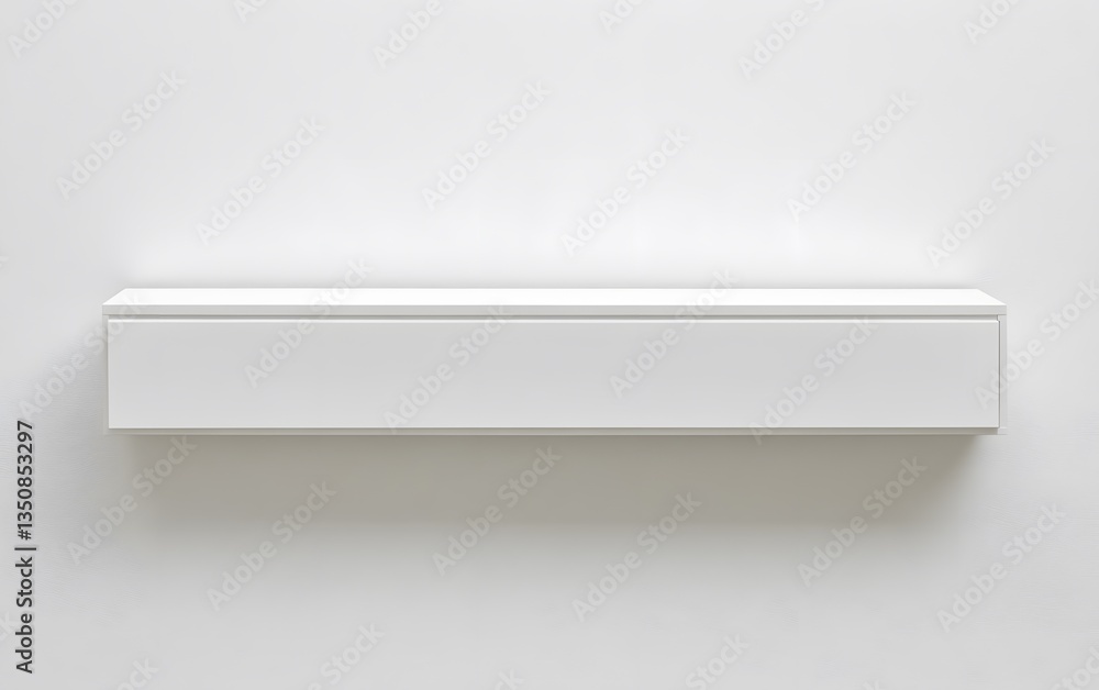 Minimalist White Floating Shelf on Wall Modern Home Decor Minimalist White Floating Shelf on Wall Modern Home Decor
