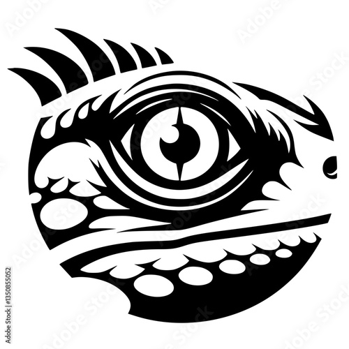 Chameleon eye silhouette