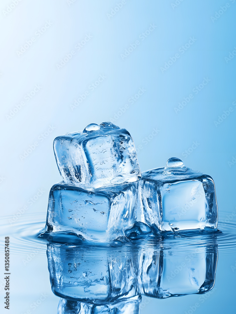 Reflections of transparent ice cubes. Fresh still-life materials. Reflections of transparent ice cubes. Fresh still-life materials.