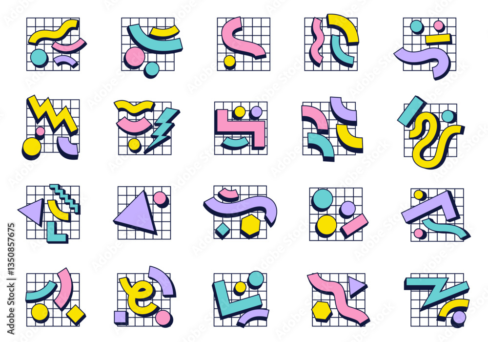 Abstract Bold Clipart Retro 90s Pattern Element Abstract Bold Clipart Retro 90s Pattern Element