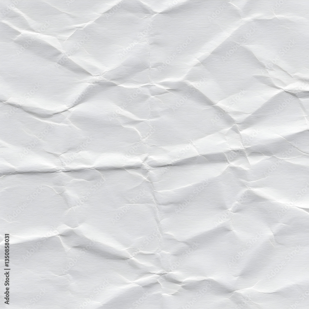 Fototapeta premium Crumpled White Paper Texture – High-Resolution Background
