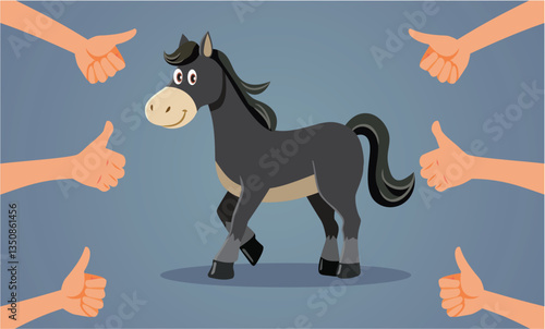 People Rooting for the Dark Horse Vector Concept Illustration. Group of fans enthusiastic about the underdog performance 

