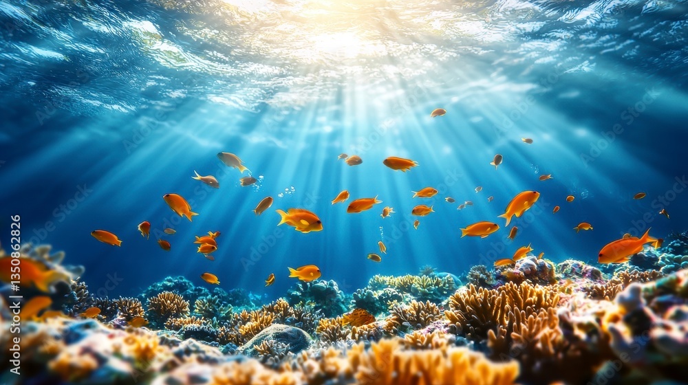 Vibrant Underwater Coral Reef With Fish Vibrant Underwater Coral Reef With Fish
