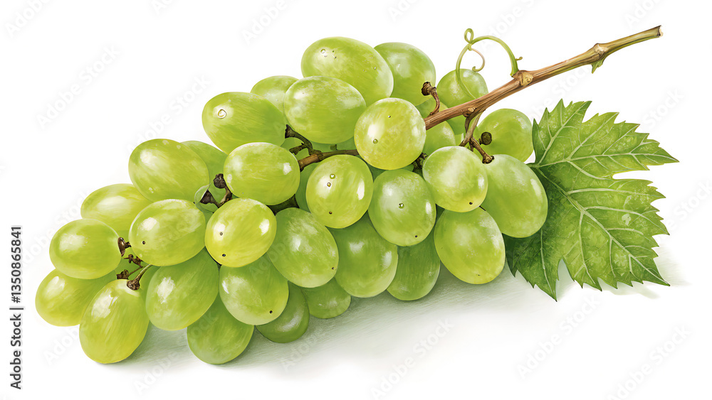 A fresh bunch of vibrant green grapes with plump, juicy texture, isolated on a white background for clarity.
A fresh bunch of vibrant green grapes with plump, juicy texture, isolated on a white background for clarity.