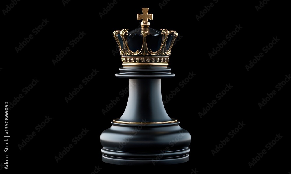 Black chess queen, dark background, strategy game Black chess queen, dark background, strategy game