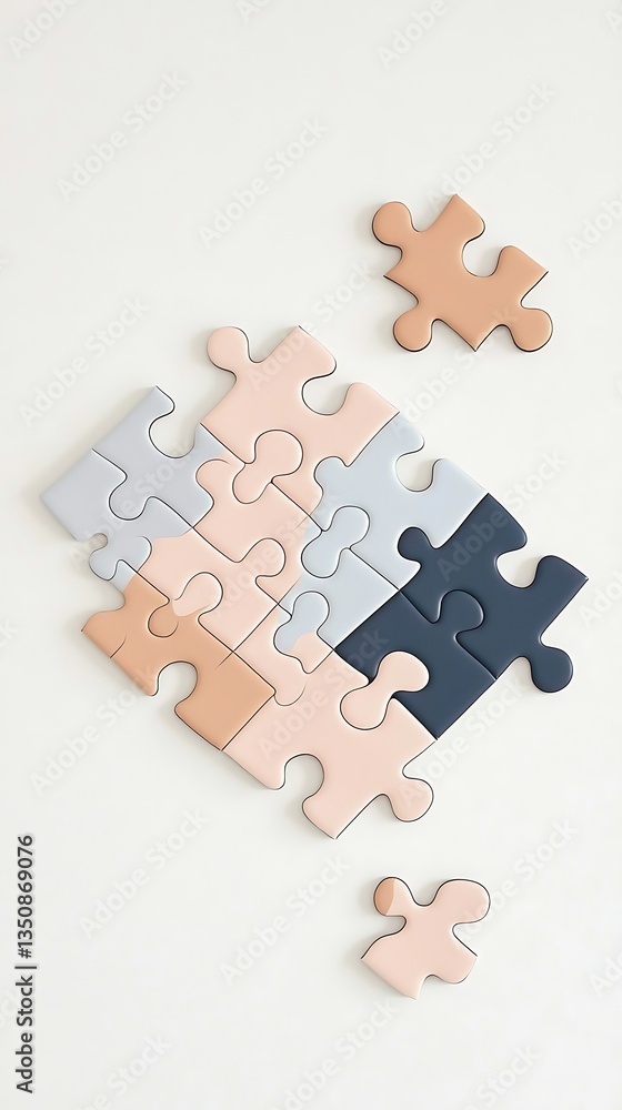 Obraz premium Pastel Puzzle Solution.