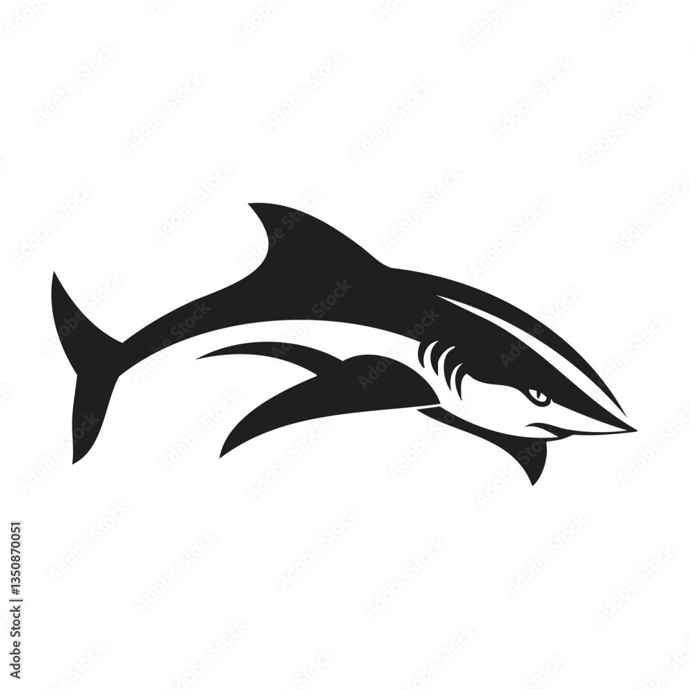 Fototapeta premium Bold and Dynamic Shark Clipart Logo Vector