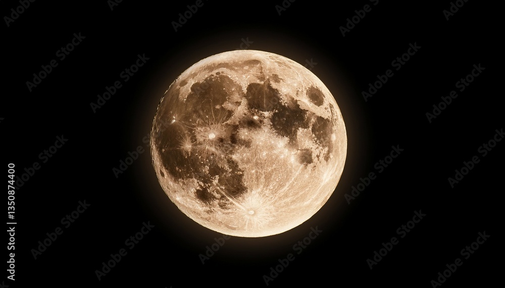 Fototapeta premium earth s moon glowing on black history