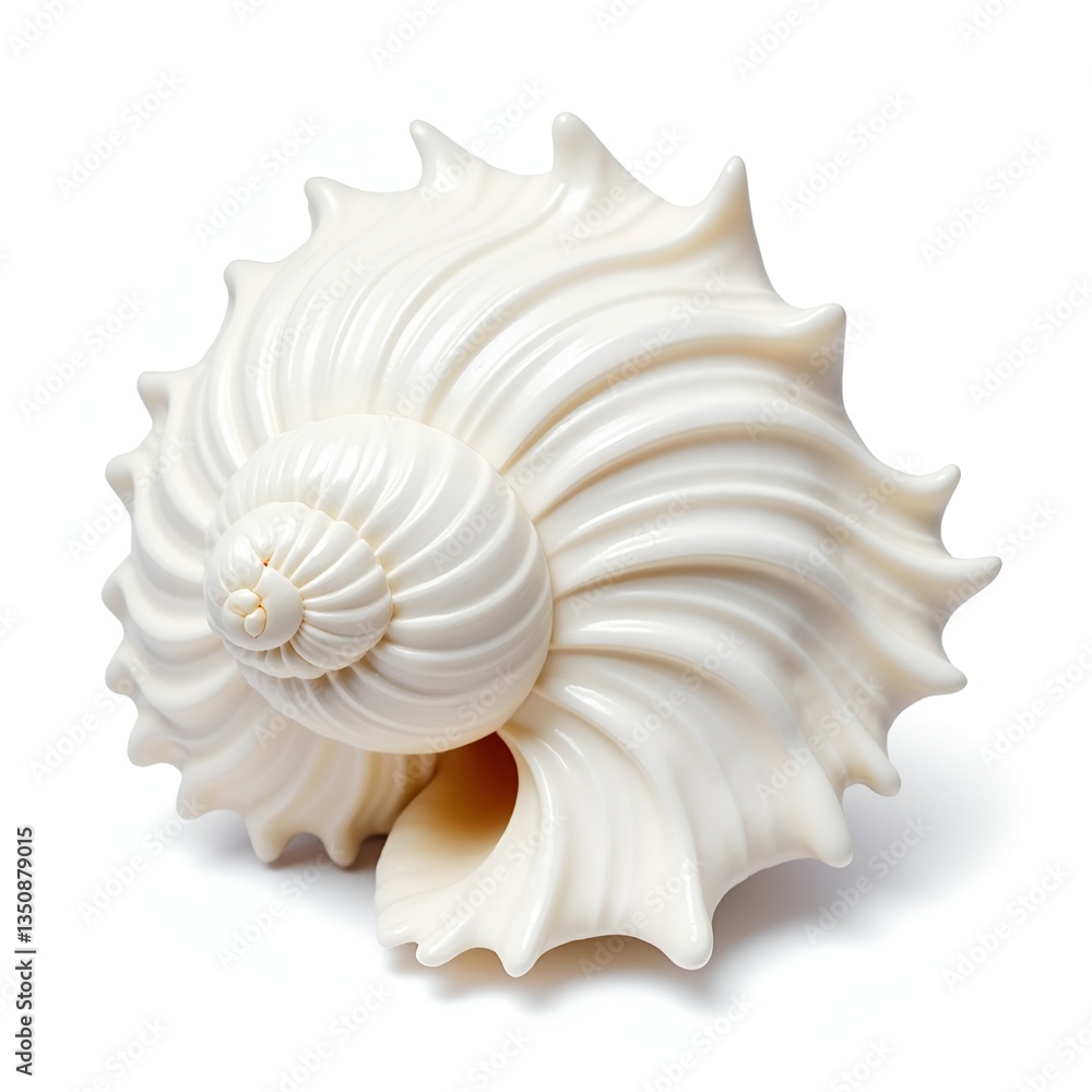 White elegant sea jacobean scallop shel isolated on transparent background White elegant sea jacobean scallop shel isolated on transparent background