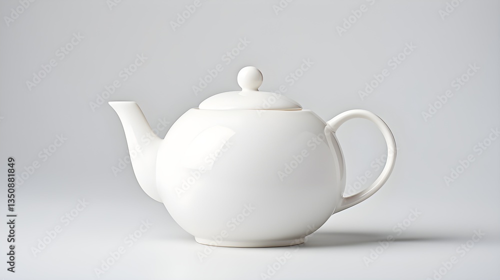 Elegant White Ceramic Teapot Modern Kitchenware Home Decor Tea Time Elegant White Ceramic Teapot Modern Kitchenware Home Decor Tea Time