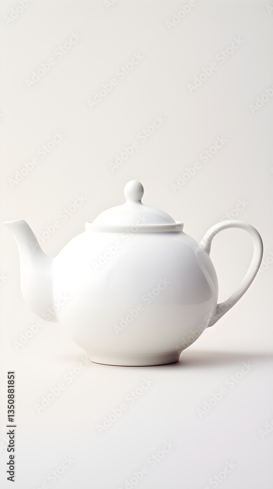 Elegant White Porcelain Teapot Classic Tea Kettle Design Home Kitchenware Elegant White Porcelain Teapot Classic Tea Kettle Design Home Kitchenware